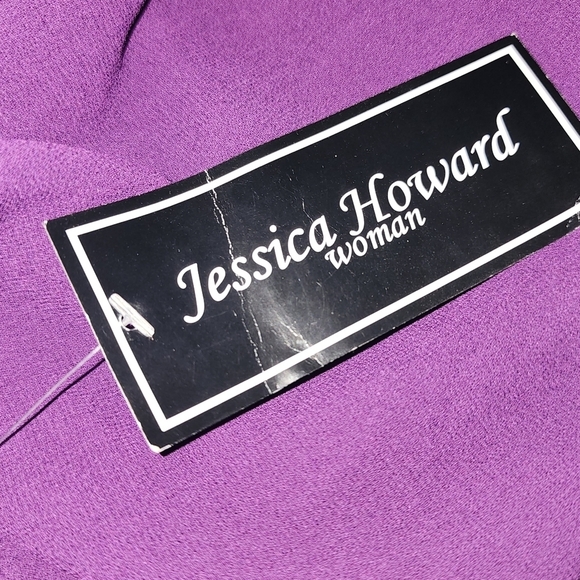 Jessica Howard NWT Womens Plus Chiffon Draped Midi Dress - Picture 6 of 8